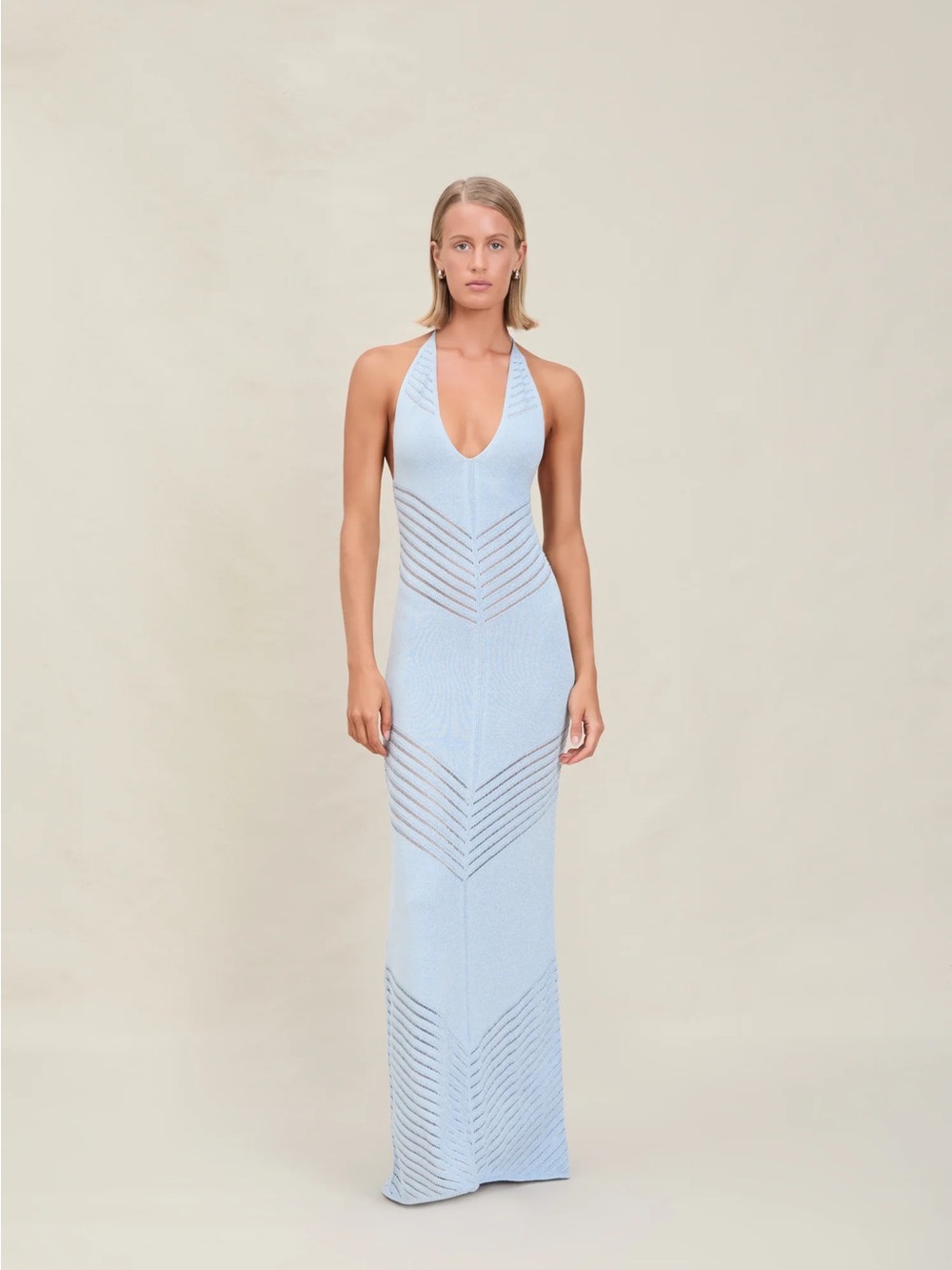DEVON WINDSOR Light Blue Halter Maxi Cover-Up